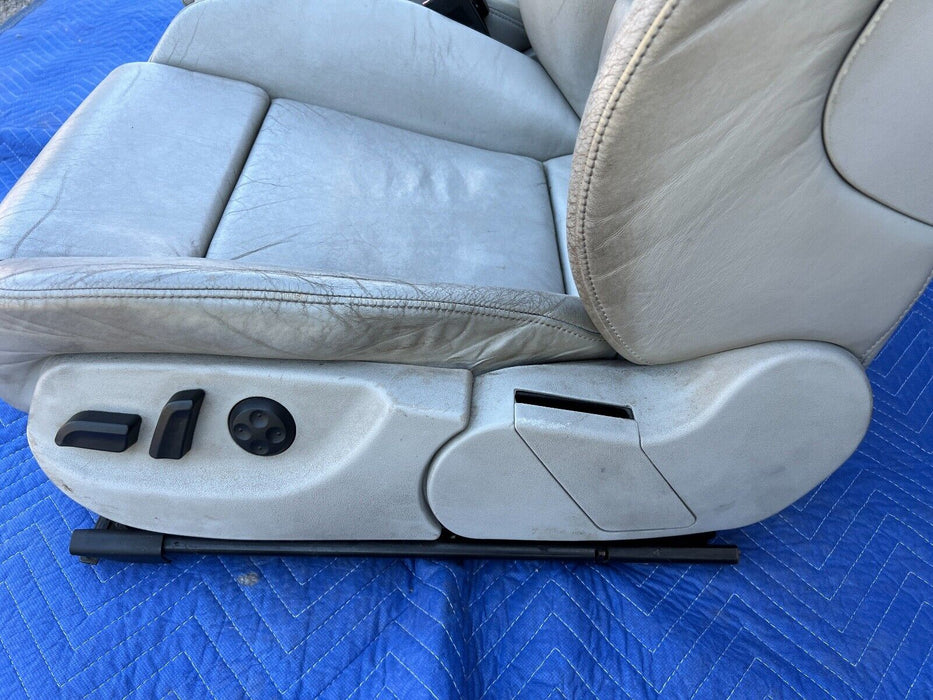 2003-2009 Audi S4 B6 B7 8E Pair Front Recaro White Leather Sport Seats OEM#691EM