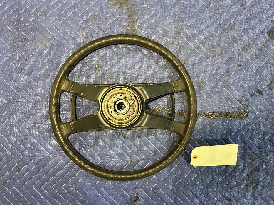 1965-1973 Porsche 911 912 914 Leather Steering Wheel & Center Pad 380mm #3421E