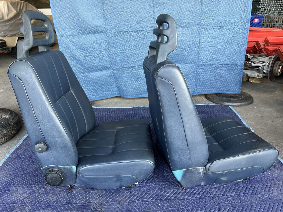 1986-1993 Volvo 240 244 245 Front Seat Pair Heated Blue Vinyl L & R OEM #3644E