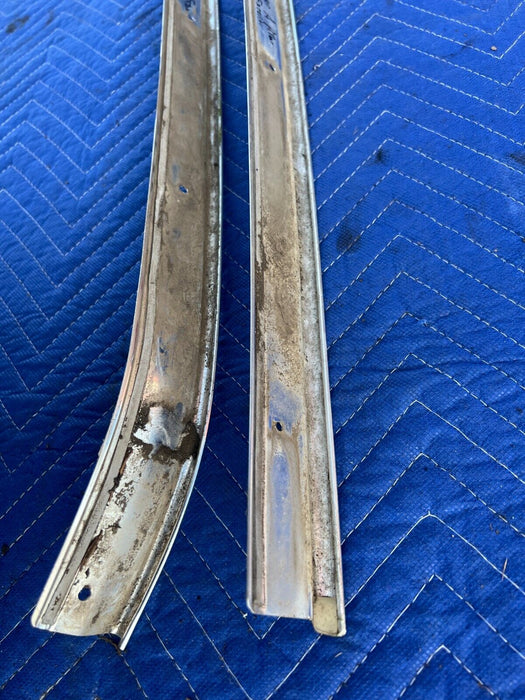 1984-1989 Volvo 740 760 Front A Pillar Left Right Gutter Chrome Trim OEM #1621EM