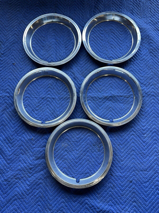 1967-1968 Chevy Camaro Z28 15x6 Rally Chrome Trim Rings Set Of 5 OEM GM #3577E