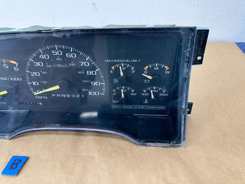 Chevy 1995-1998 1500 Silverado Gauge Cluster Speedometer Instrument OEM #1093CNJ