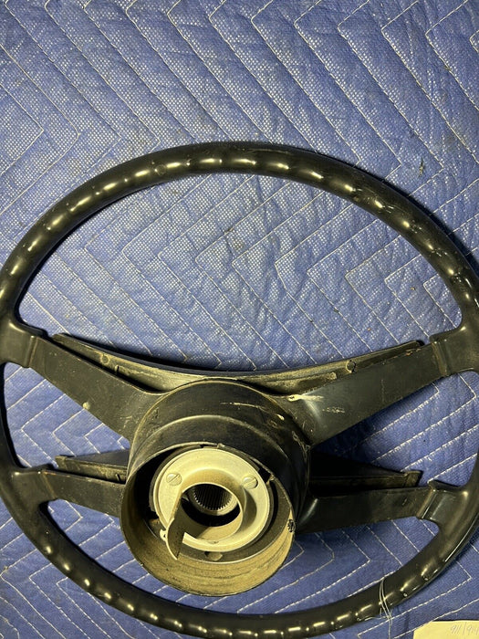 1969-1973 Porsche 911 914 Steering Wheel & Center Pad Hard Rubber OEM #3383E