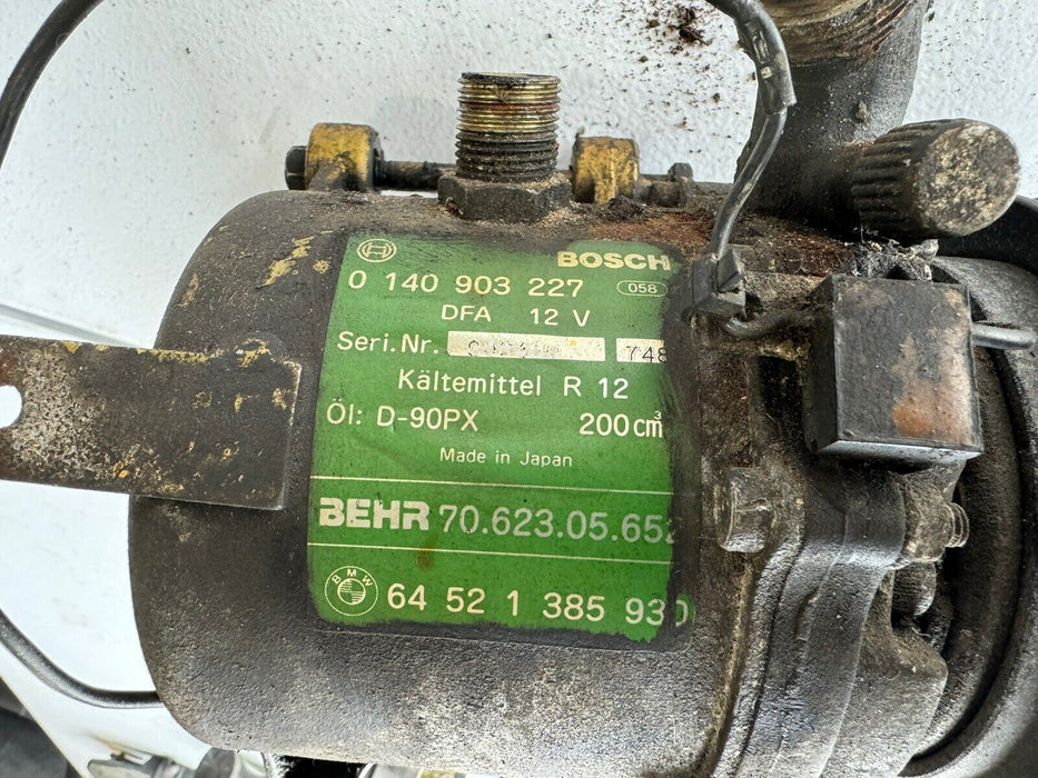 BMW E30 E32 E34 E24 M20B25 6 Cyl AC Compressor 64521385930 Bosch Behr OEM #3351E