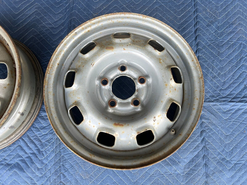 1971-1974 Volvo 140 15" x 5" Steel Wheel Rim Pair 684000 5x108 OEM #1910EM