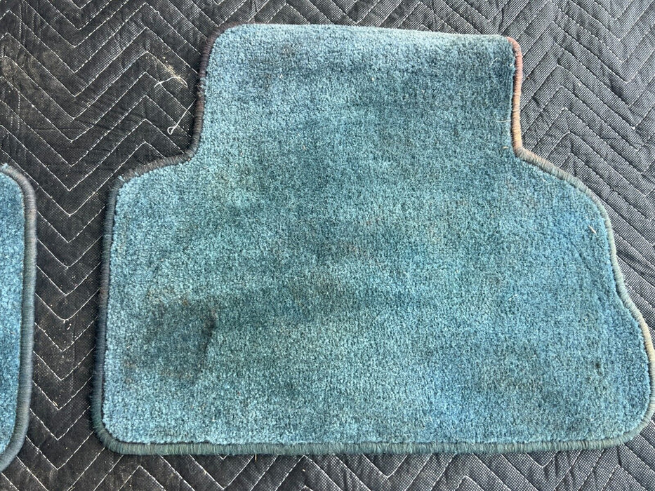 1984-1989 Volvo 740 760 Sedan Blue Front & Rear Carpet Floor Mat Set OEM #1677EM