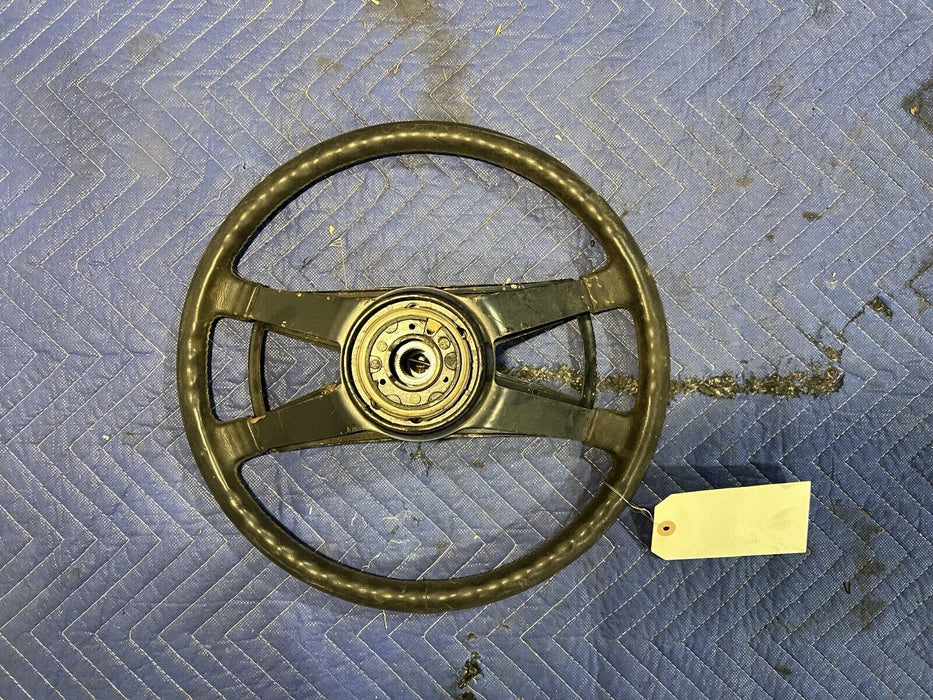 1965-1973 Porsche 911 912 914 Leather Steering Wheel & Center Pad 380mm #3421E