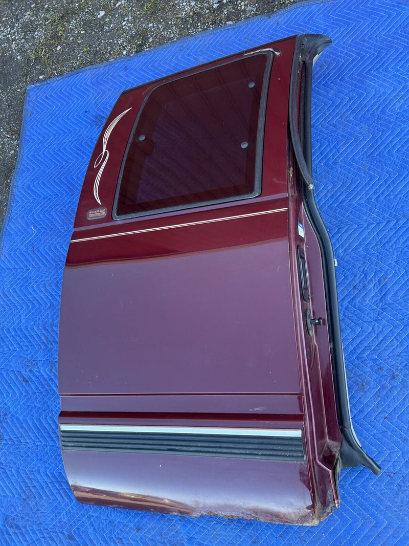 1998 Chevy K1500 Extended Cab Third Door Maroon w/ Trim, Door Card OEM #1506EM