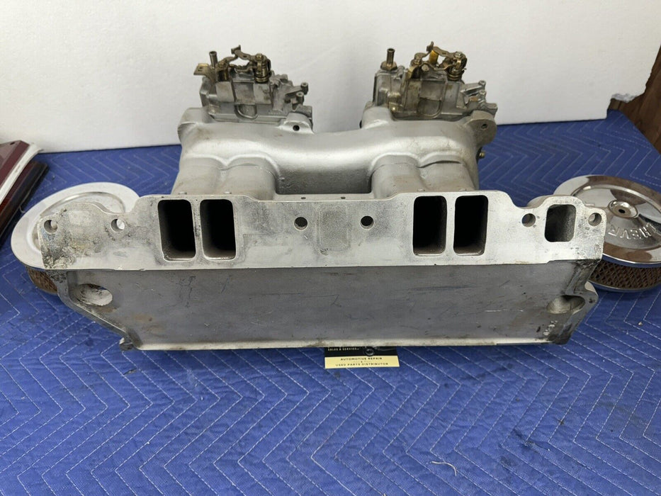 Edelbrock TR1Y Intake Manifold & Carter AFB Comp Series Carbs V8 Chevy #3539E