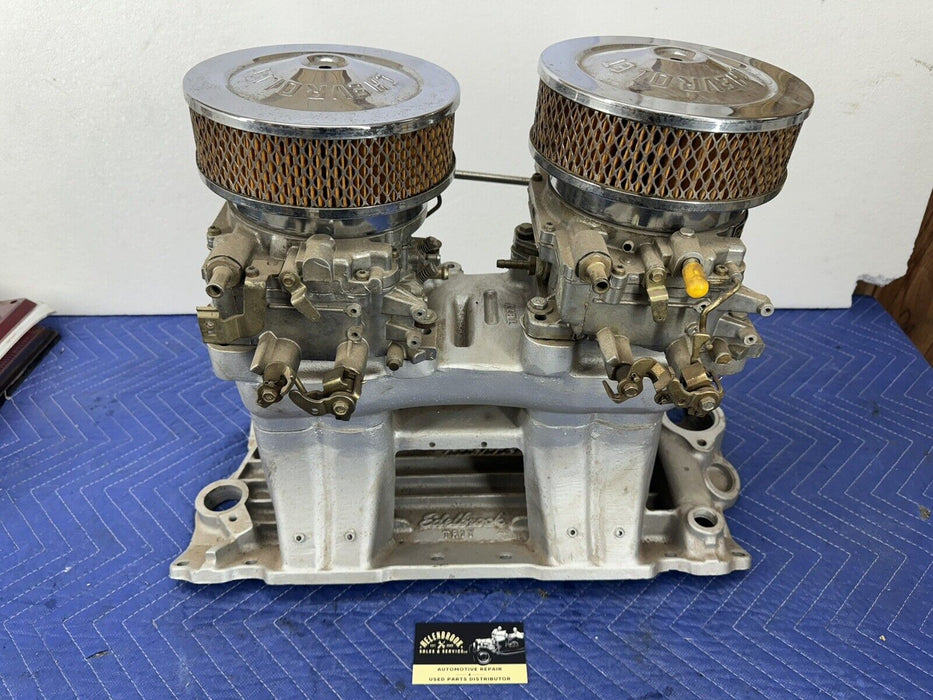 Edelbrock TR1Y Intake Manifold & Carter AFB Comp Series Carbs V8 Chevy #3539E