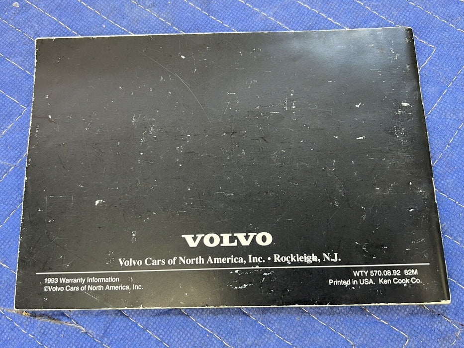 1993 Volvo 240 242 244 245 Owners Manual Booklet Pamphlet Book OEM #3856E