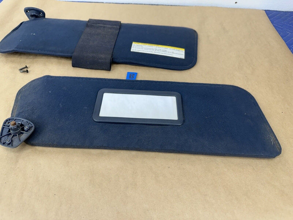 1988-1998 Chevy GMC C/K Truck Suburban Cloth Sun Visor L & R Pair Blue #3463EJ