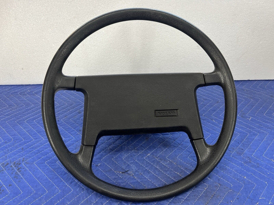 1975-1985 Volvo 240 242 244 245 Steering Wheel & Horn Button Black OEM #3847E