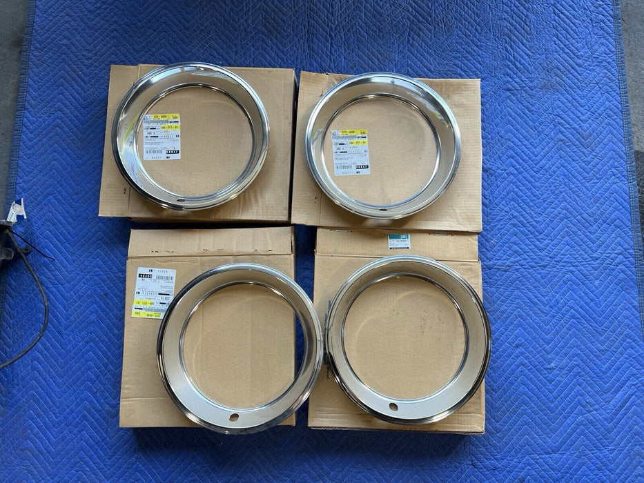 1969 Chevy Camaro Z28 NOS Chrome Trim Ring Set Of 4 9796696 & Box OEM GM #3564E