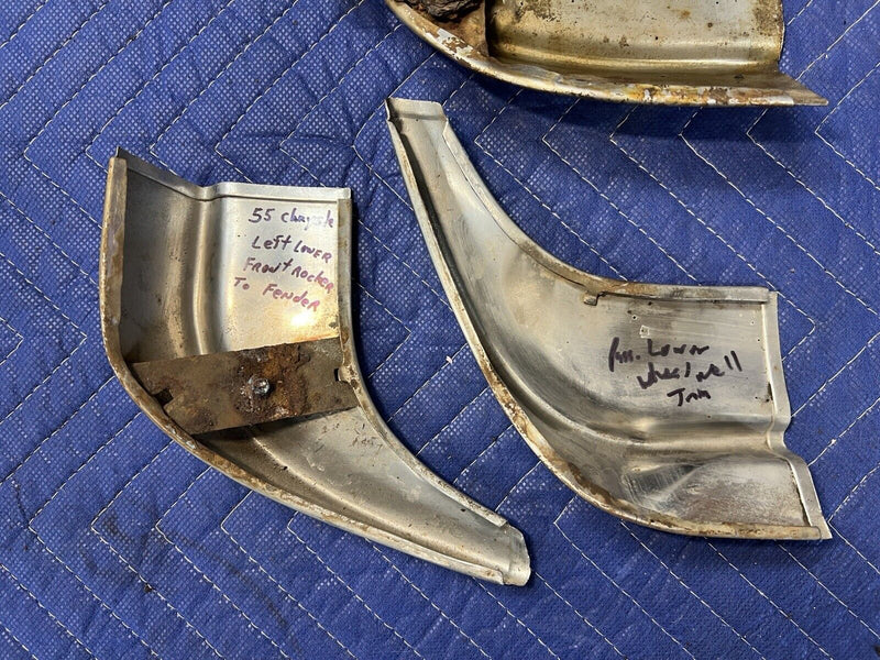 1955-1956 Chrysler Imperial Left Right Lower Front Fender To Rocker Trim #3477E