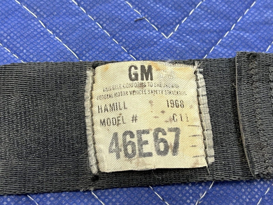 1967-1972 GM Corvette Chevelle Camaro 46E67 Seat Belt Pair & Buckle OEM #3362E