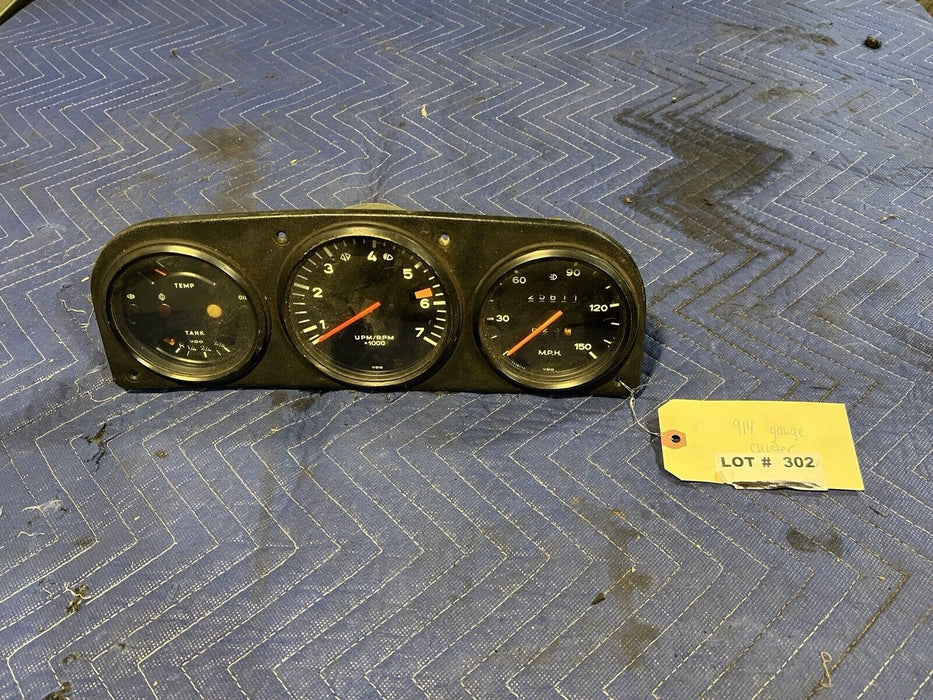 1969-1974 Porsche 914 Gauge Instrument Cluster Speedometer & Bezel OEM #3385E