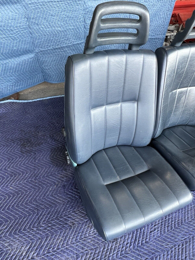 1986-1993 Volvo 240 244 245 Front Seat Pair Heated Blue Vinyl L & R OEM #3644E