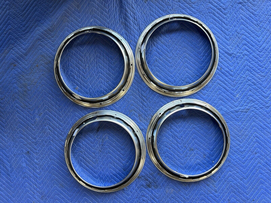 1969 Chevy Camaro Z28 NOS Chrome Trim Ring Set Of 4 9796696 & Box OEM GM #3564E