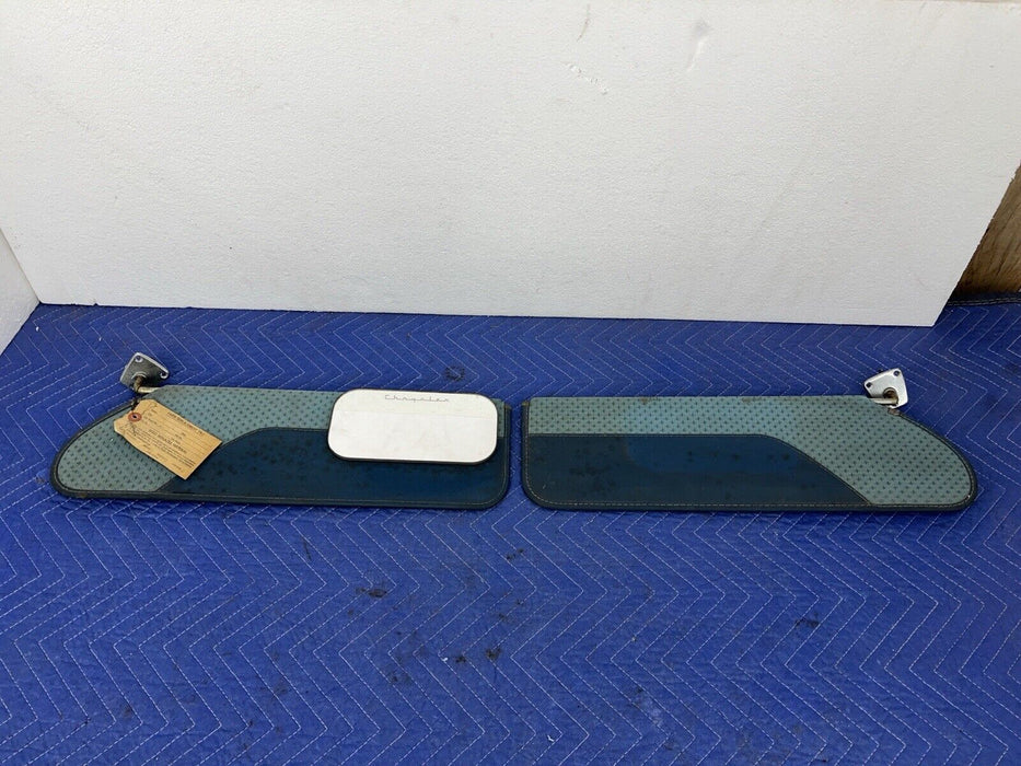 1955-1956 Chrysler Imperial L & R Sun Visor Pair Vanity Mirror Sunvisors #3486E