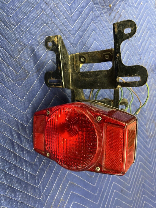 1974 Honda CB450 CB550 Rear Tail Light Assembly & Bracket Lens Stanley OE #3488E