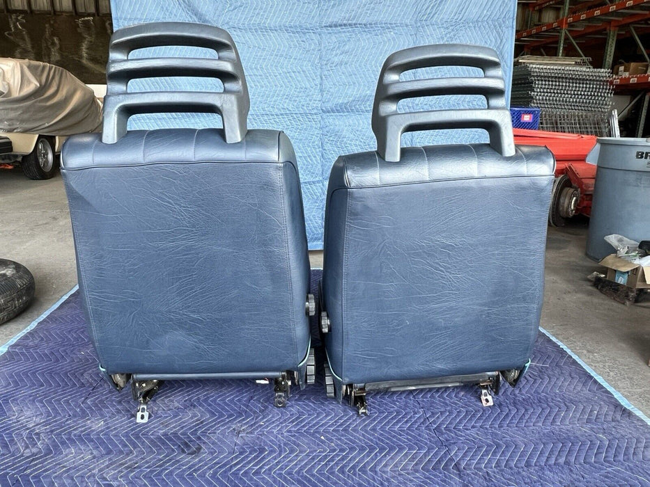 1986-1993 Volvo 240 244 245 Front Seat Pair Heated Blue Vinyl L & R OEM #3644E