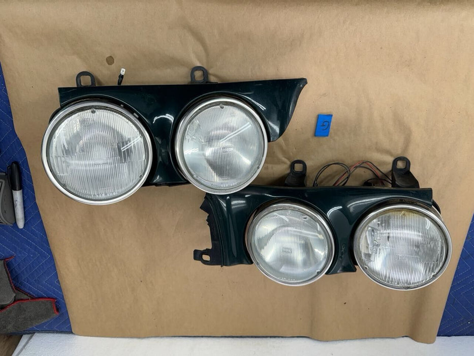 1994-1997 Jaguar XJ6 Pair L R Left Right Headlight w/ Green Trim OEM #1113CNJ