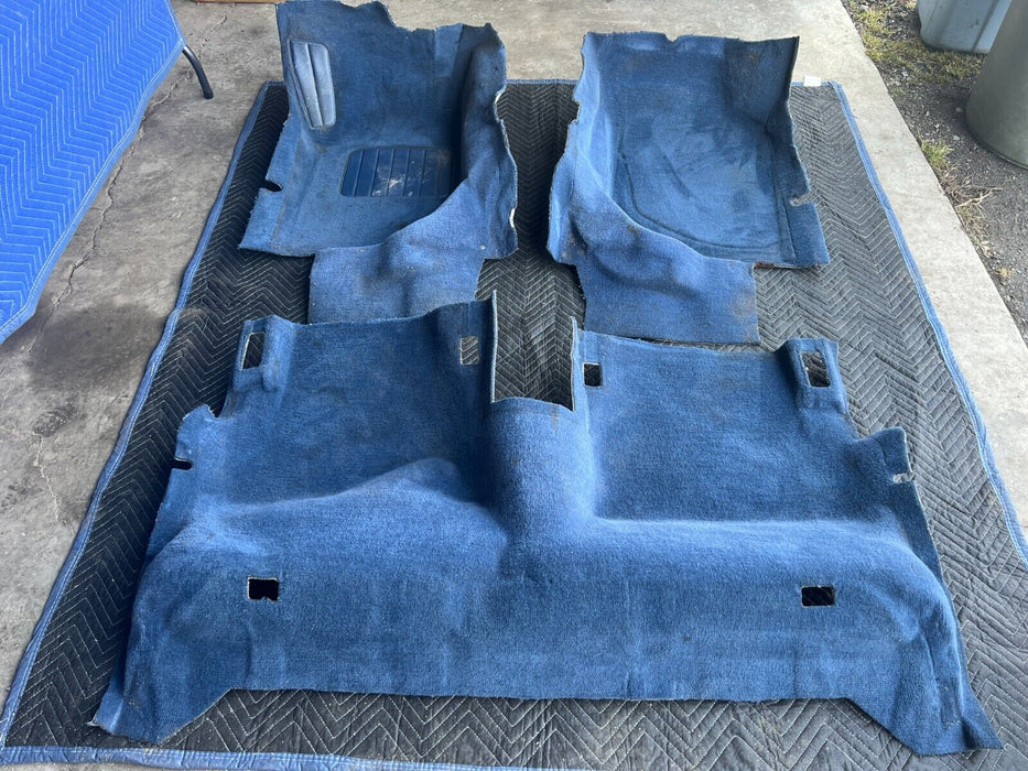 1984-1989 Volvo 740 760 Sedan Blue Front & Rear Molded Carpet Set OEM #1676EM