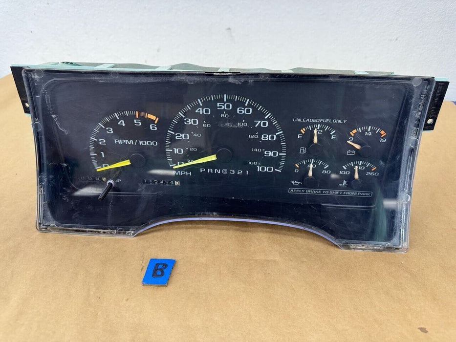 Chevy 1995-1998 1500 Silverado Gauge Cluster Speedometer Instrument OEM #1093CNJ