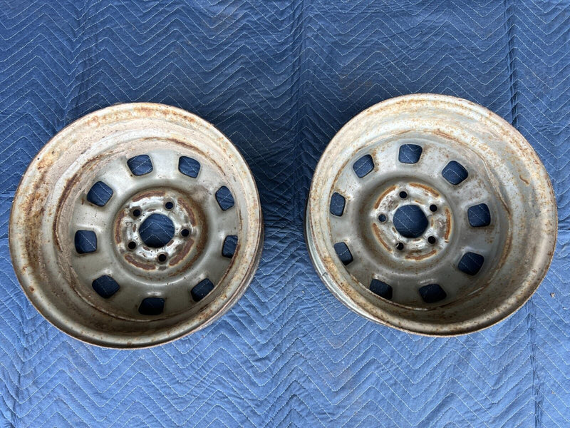 1971-1974 Volvo 140 15" x 5" Steel Wheel Rim Pair 684000 5x108 OEM #1910EM