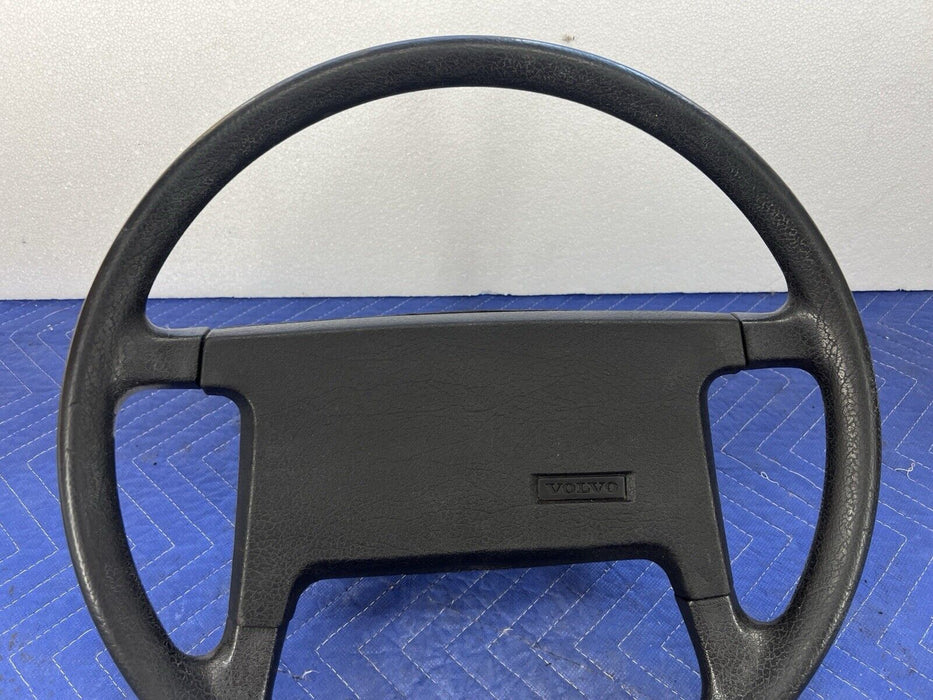 1975-1985 Volvo 240 242 244 245 Steering Wheel & Horn Button Black OEM #3847E