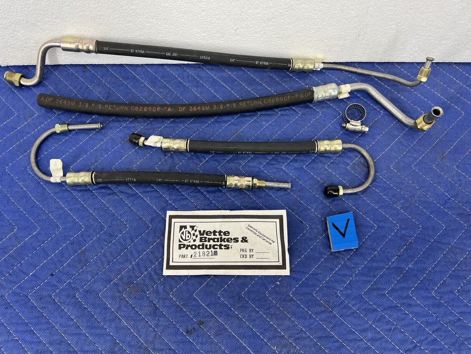 1963-1979 Corvette C2 C3 GM 350 SBC Power Steering Hose Line Kit #3378E