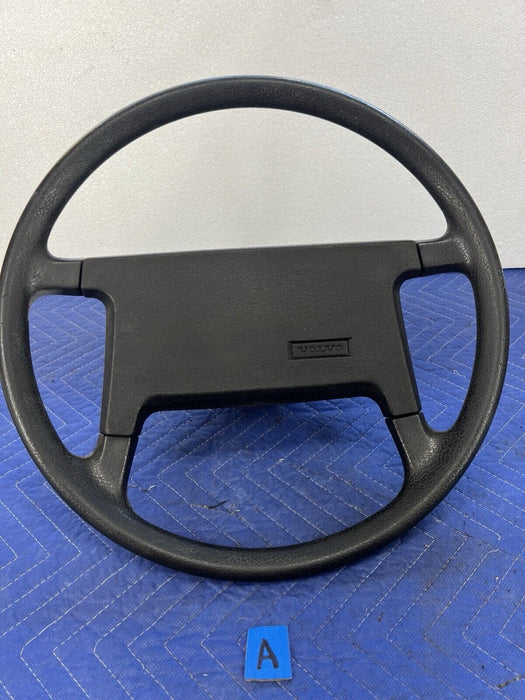 1975-1985 Volvo 240 242 244 245 Steering Wheel & Horn Button Black OEM #3847E