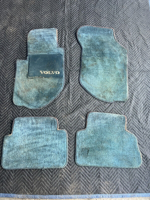 1984-1989 Volvo 740 760 Sedan Blue Front & Rear Carpet Floor Mat Set OEM #1677EM