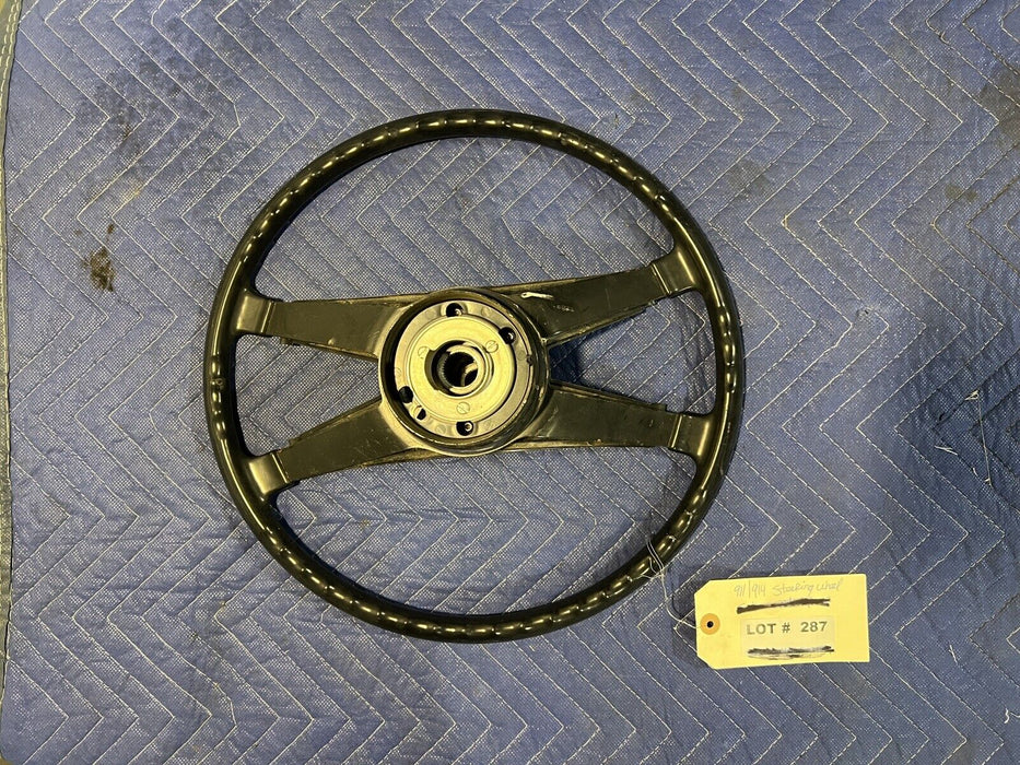 1969-1973 Porsche 911 914 Steering Wheel & Center Pad Hard Rubber OEM #3383E