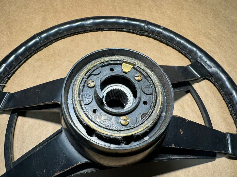 1965-1973 Porsche 911 912 914 Leather Steering Wheel & Center Pad 380mm #3423E