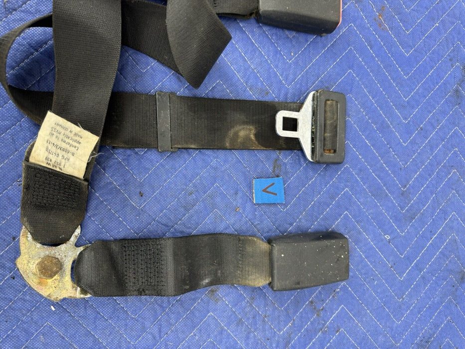 1983-1992 BMW E30 318i 325i Rear Seat Belt Buckles & Center Lap Belt OEM #3391E