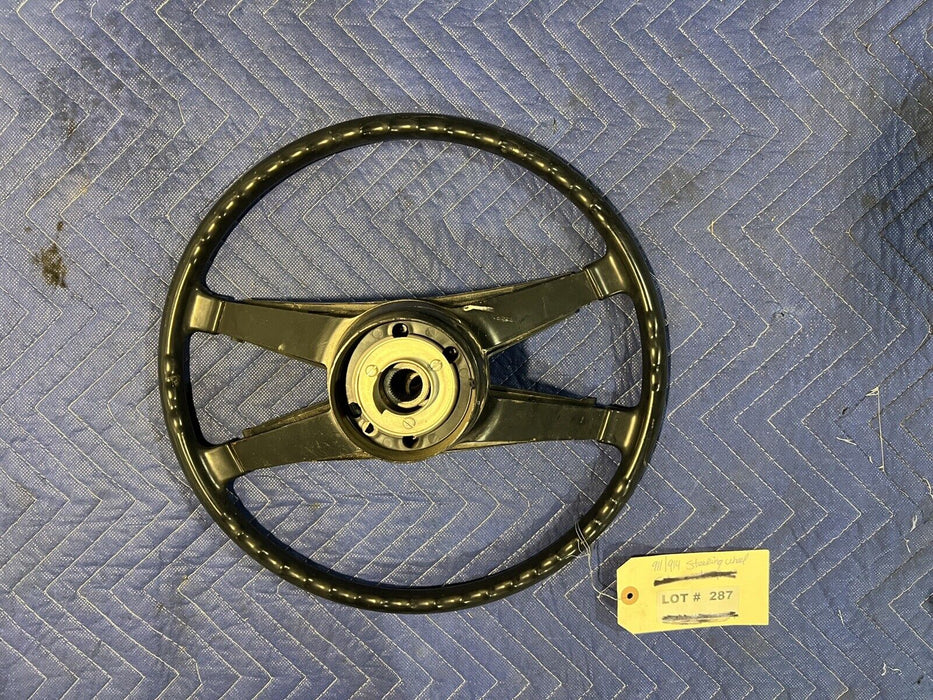 1969-1973 Porsche 911 914 Steering Wheel & Center Pad Hard Rubber OEM #3383E