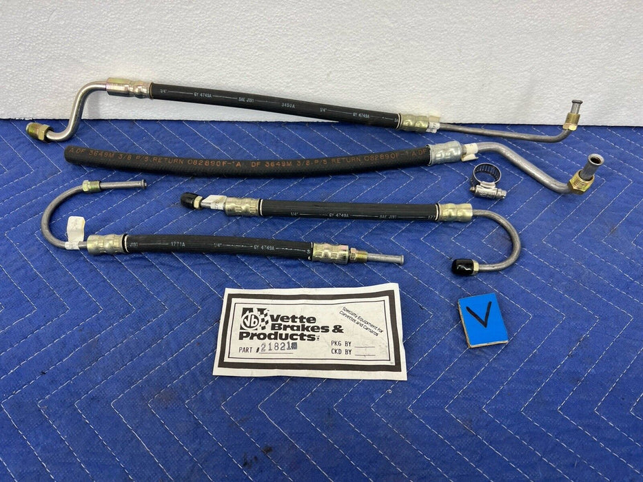 1963-1979 Corvette C2 C3 GM 350 SBC Power Steering Hose Line Kit #3378E