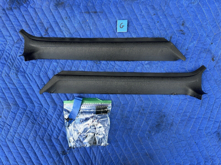 1986-1993 Volvo 240 244 245 L & R Windshield A Pillar Trim Black OEM #3706E