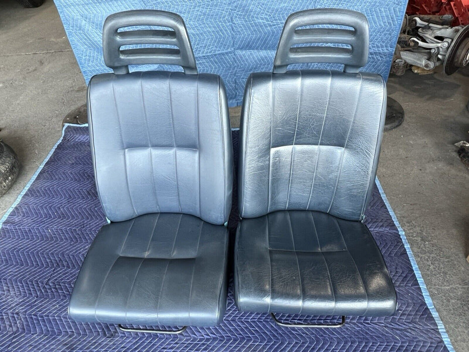 1986-1993 Volvo 240 244 245 Front Seat Pair Heated Blue Vinyl L & R OEM #3644E