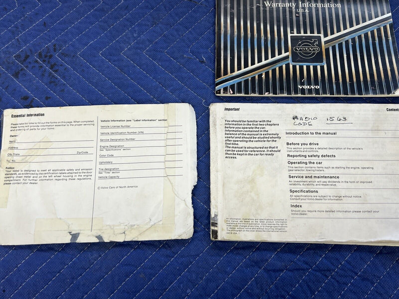 1993 Volvo 240 242 244 245 Owners Manual Booklet Pamphlet Book OEM #3856E