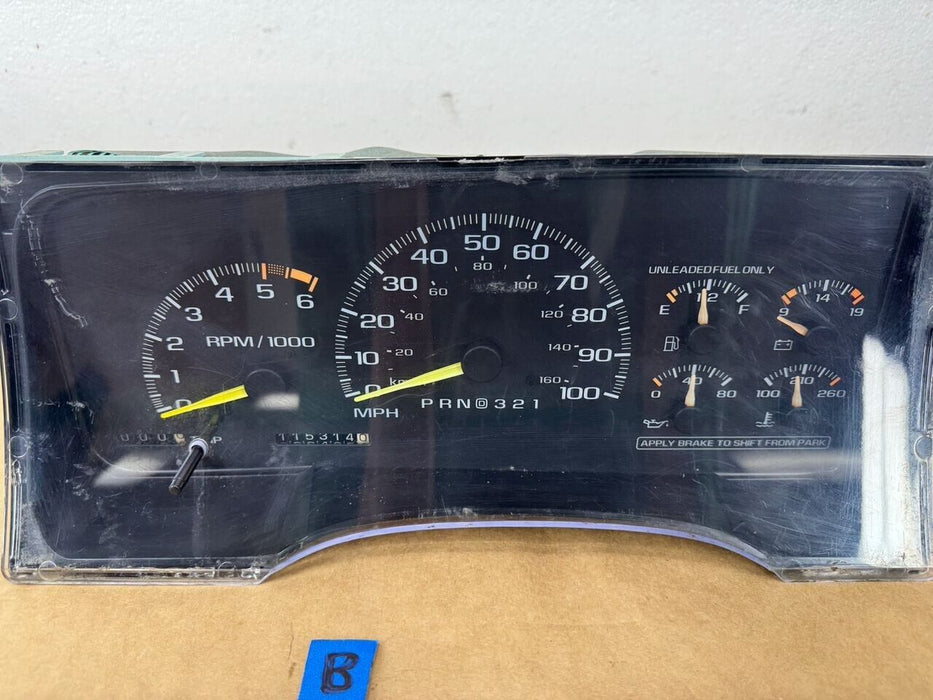 Chevy 1995-1998 1500 Silverado Gauge Cluster Speedometer Instrument OEM #1093CNJ