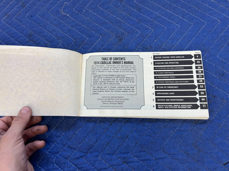 1974 Cadillac Owner's Manual Book Pamphlet Information OEM #1992EM
