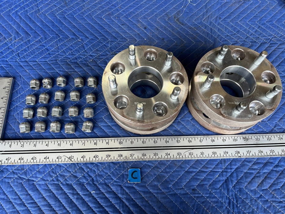 1983-1985 Porsche 944 Wheel Spacer Pair 5x130 5130-5130B w/ Lug Nut Set #1789EM