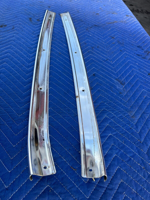 1984-1989 Volvo 740 760 Front A Pillar Left Right Gutter Chrome Trim OEM #1621EM