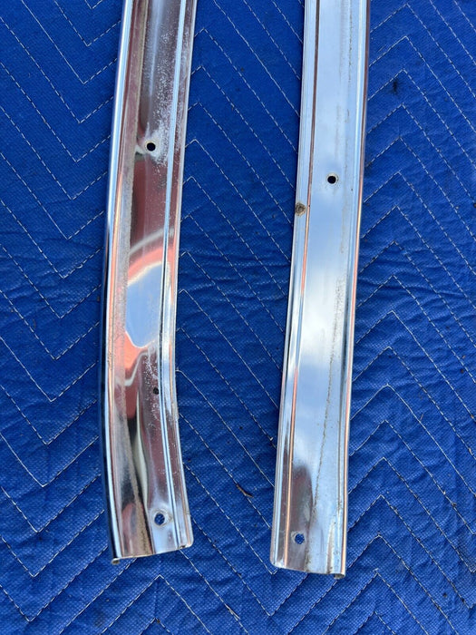 1984-1989 Volvo 740 760 Front A Pillar Left Right Gutter Chrome Trim OEM #1621EM