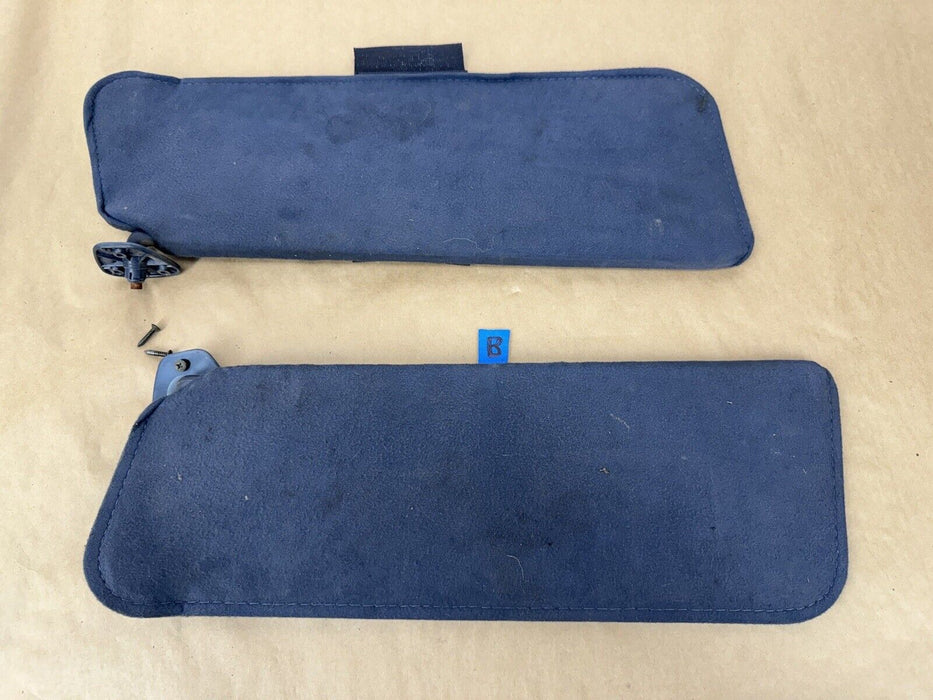 1988-1998 Chevy GMC C/K Truck Suburban Cloth Sun Visor L & R Pair Blue #3463EJ