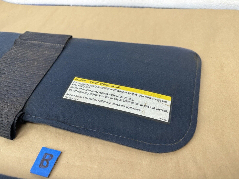 1988-1998 Chevy GMC C/K Truck Suburban Cloth Sun Visor L & R Pair Blue #3463EJ