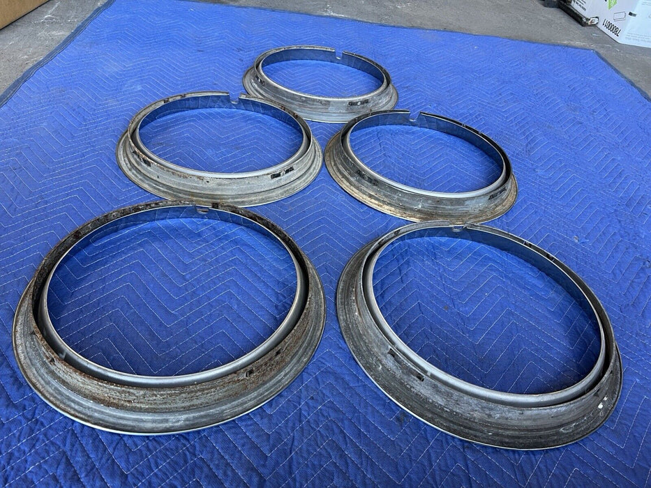 1967-1968 Chevy Camaro Z28 15x6 Rally Chrome Trim Rings Set Of 5 OEM GM #3577E